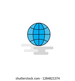 Flat Globe  Icon. Vector