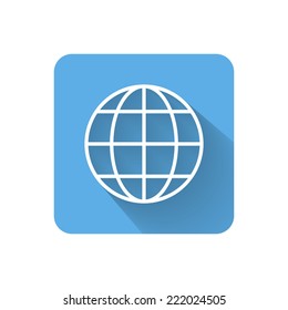 Flat globe icon. Vector illustration