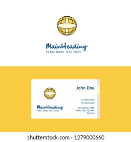 Flat Globe  Logo and Visiting Card Template. Busienss Concept Logo Design