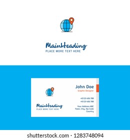 Flat Globe Logo and Visiting Card Template. Busienss Concept Logo Design