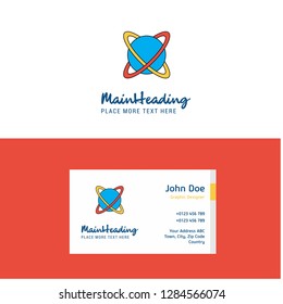 Flat Globe Logo and Visiting Card Template. Busienss Concept Logo Design