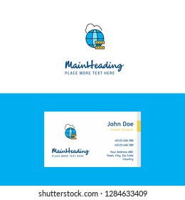 Flat Globe  Logo and Visiting Card Template. Busienss Concept Logo Design