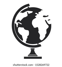 Flat globe. Minimal Earth, on simple background. Education flat element, for flyer, brochure, card, poster. 