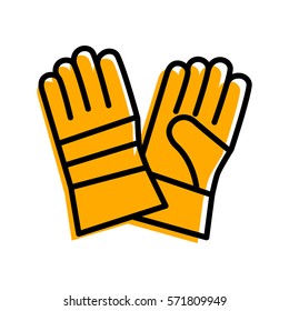 Flat gloves icon. Vector sign for website or app. Illustration isolated on white background.