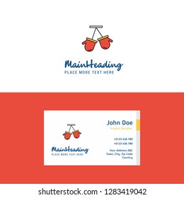 Flat Gloves Logo and Visiting Card Template. Busienss Concept Logo Design