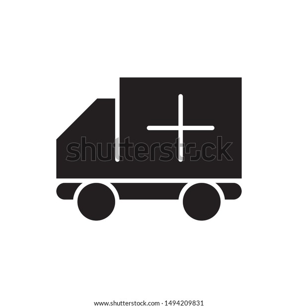 flat glyph black ambulance
icon. Logo element illustration. ambulance design. vector eps 10 .
ambulance  concept. Can be used in web and mobile . trendy simple
style. 