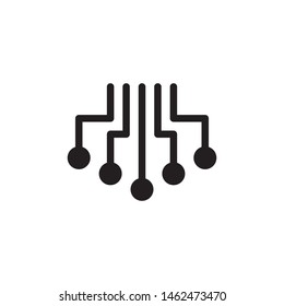 flat glyph black circuit motherboard computer, simple, electronic icon symbol sign, logo template, vector, eps 10