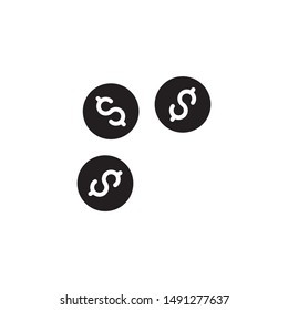 flat glyph black dollar icon. Logo element illustration. dollar design. vector eps 10 .dollar concept. Can be used in web and mobile . 