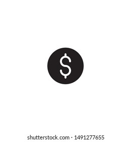 flat glyph black dollar icon. Logo element illustration. dollar design. vector eps 10 .dollar concept. Can be used in web and mobile . 