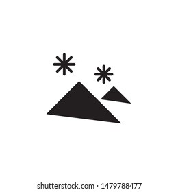 flat glyph black mountain ice flake icon. Logo element illustration. mountain ice flake design. vector eps 10 . mountain ice flake concept. Can be used in web and mobile .