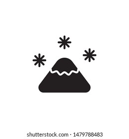 flat glyph black mountain ice flake icon. Logo element illustration. mountain ice flake design. vector eps 10 . mountain ice flake concept. Can be used in web and mobile .