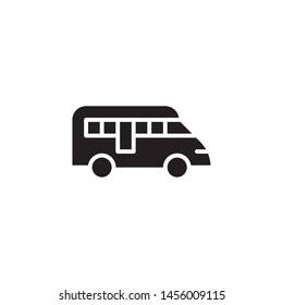 flat glyph bus icon symbol sign, logo template, vector, eps 10