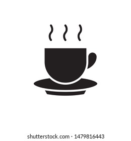 flat glyph coffee cup icon. Logo element illustration. coffee cup design. vector eps 10 . coffee cup concept. Can be used in web and mobile . 