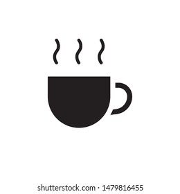 flat glyph coffee cup icon. Logo element illustration. coffee cup design. vector eps 10 . coffee cup concept. Can be used in web and mobile . 