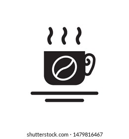 flat glyph coffee cup icon. Logo element illustration. coffee cup design. vector eps 10 . coffee cup concept. Can be used in web and mobile . 