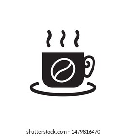 flat glyph coffee cup icon. Logo element illustration. coffee cup design. vector eps 10 . coffee cup concept. Can be used in web and mobile . 