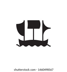 flat glyph cruise ship icon symbol sign, logo template, vector, eps 10