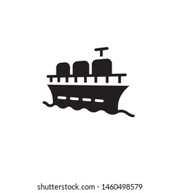 flat glyph cruise ship icon symbol sign, logo template, vector, eps 10