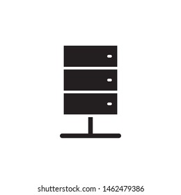 flat glyph data, server, database, web storage icon symbol sign, logo template, vector, eps 10