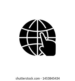 flat glyph globe icon symbol sign, logo template, vector, eps 10