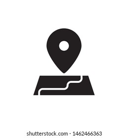 flat glyph gps, navigation, map marker, pointer location icon symbol sign, logo template, vector, eps 10