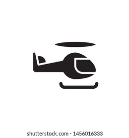 flat glyph helicopter icon symbol sign, logo template, vector, eps 10