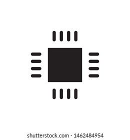 flat glyph ic, processor, microchip computer, cpu brain electronic icon symbol sign, logo template, vector, eps 10