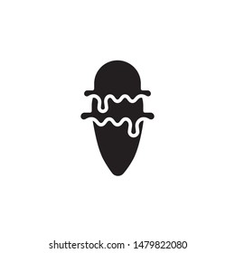 flat glyph ice cream icon. Logo element illustration. ice cream design. vector eps 10 . ice cream concept. Can be used in web and mobile .