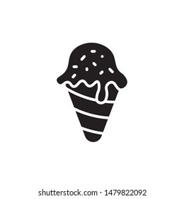 flat glyph ice cream icon. Logo element illustration. ice cream design. vector eps 10 . ice cream concept. Can be used in web and mobile .