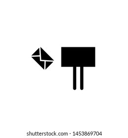 flat glyph mail, news, envelope, message icon symbol sign, logo template, vector, eps 10