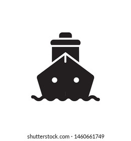 flat glyph ship cargo icon symbol sign, logo template, vector, eps 10