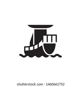 flat glyph ship cargo icon symbol sign, logo template, vector, eps 10