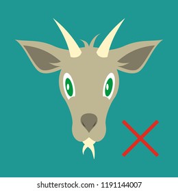 Flat goat animal farm icon