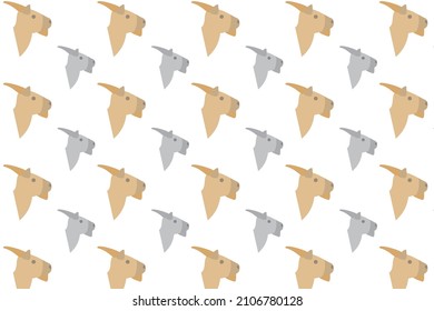 Flat Goat Head Pattern Background