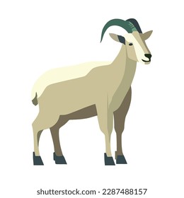 flat goat image over white