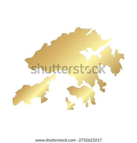 Flat Gold Hong Kong Simple Map Banner Background