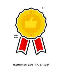 Flat gold icon. 3d vector. Achievement badge. Premium quality. Flat design. Golden metal number. Vector illustration.