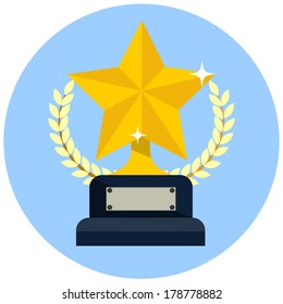Flat Gold Star Award 