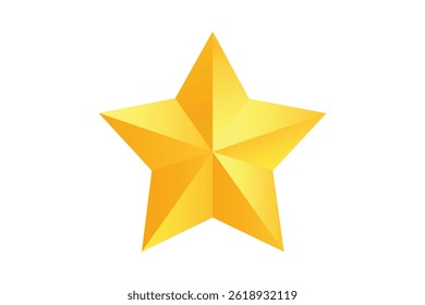 Flat Golden Gradient Star Icon, golden gradient star icon, shiny gold star icon, premium golden star vector