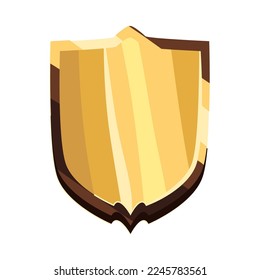 diseño de escudo dorado plano sobre blanco
