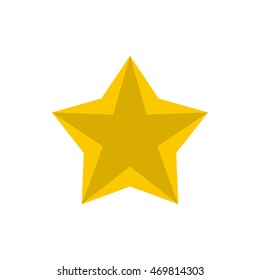 Flat golden star icon. Universal golden star icon to use for web and mobile UI isolated vector illustration
