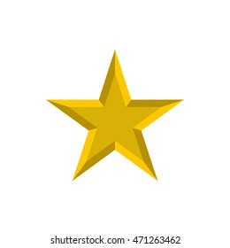 Flat golden star icon. Universal golden star icon to use for web and mobile UI isolated vector illustration