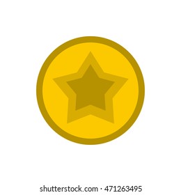 Flat golden star icon. Universal golden star icon to use for web and mobile UI isolated vector illustration
