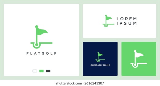Flat golf indoors logo design