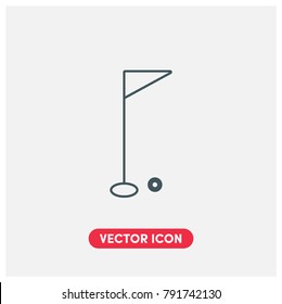 Flat Golf Sport Vector Icon