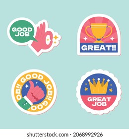 Flat Good Job Stickers Label