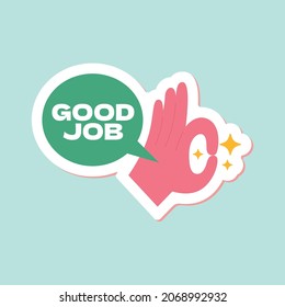 Flat Good Job Stickers Label