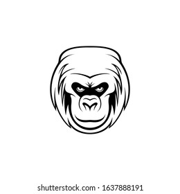 flat gorilla logo vector sport 