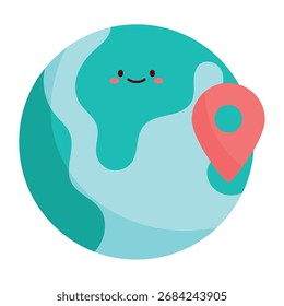 Vector de viaje plano GPS Earth
