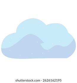 Flat gradient blue cloud vector with soft rounded edges and dotted texture, ideal for sky, weather icons, or playful designs.

